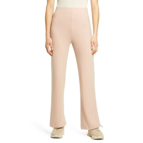 Reformation Cirrus Crop Straight Leg Knit Pants Soft Pink Lounge Cozy NEW $98 - Picture 4 of 5